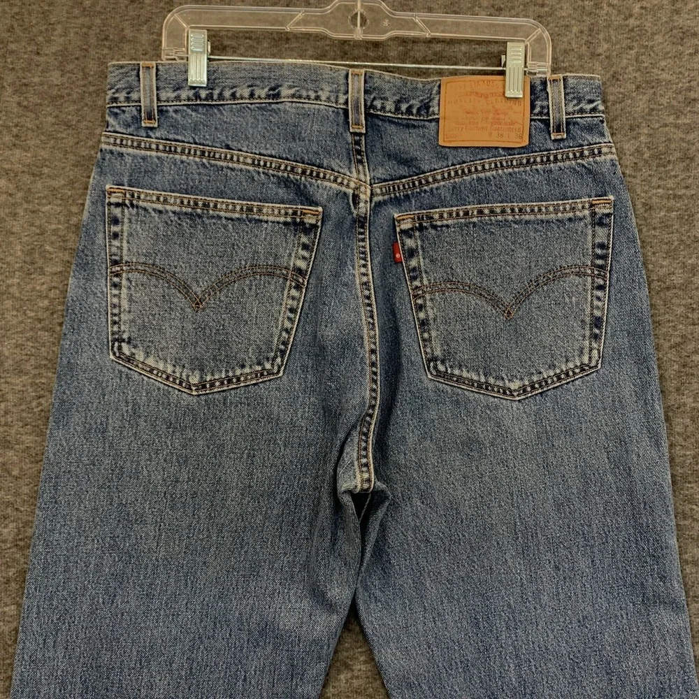 VTG Y2K Levi's 505 Jeans 34x36 Regular Fit Denim‎ Medium Light Wash Long Inseam